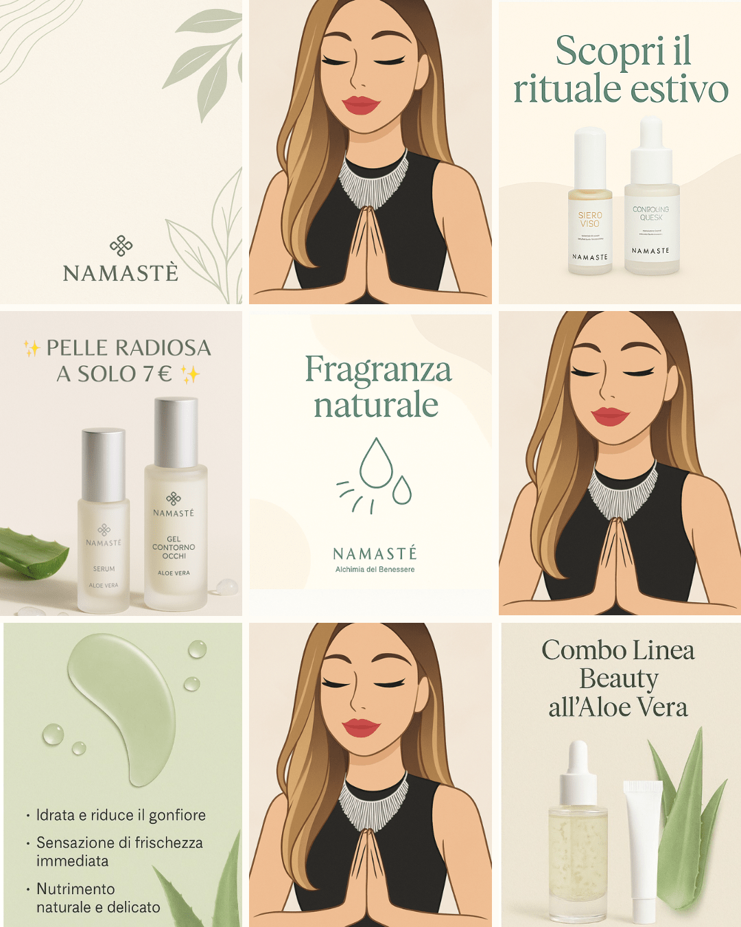 Combo viso Aloe Vera (RINNOVA LUCE) - Namastè alchimia del benessere