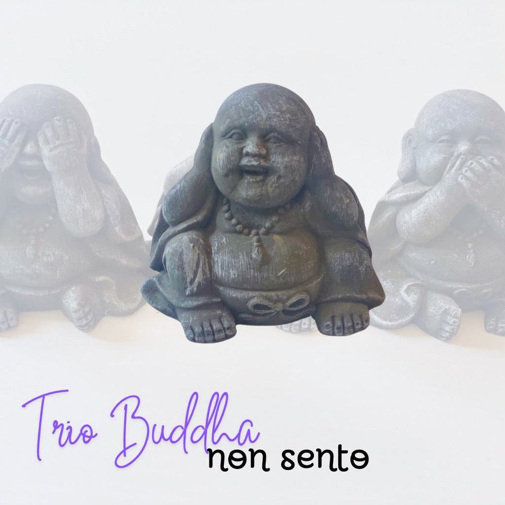 Trio Buddha (statuine in pietra ) - Namastè alchimia del benessere