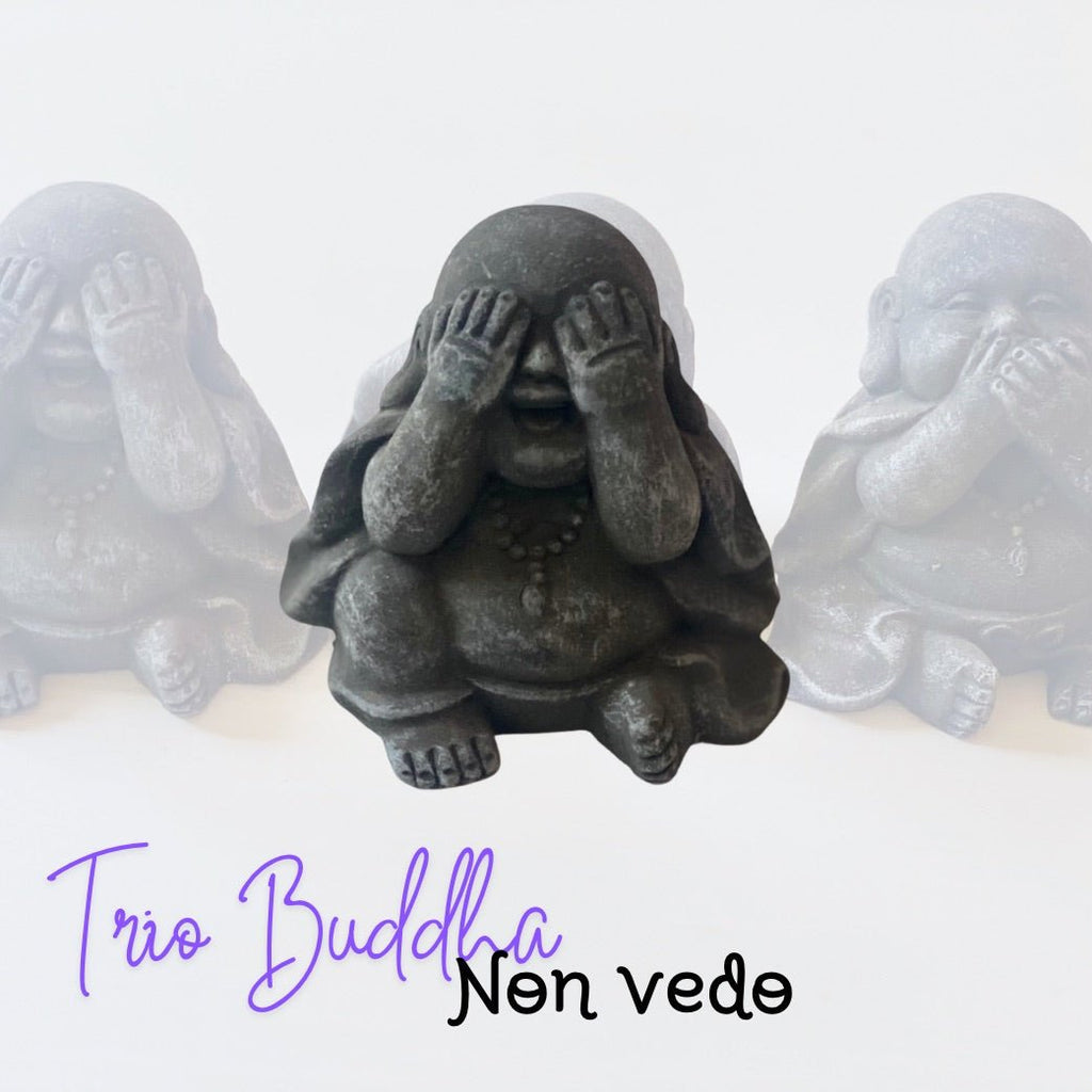 Trio Buddha (statuine in pietra ) - Namastè alchimia del benessere